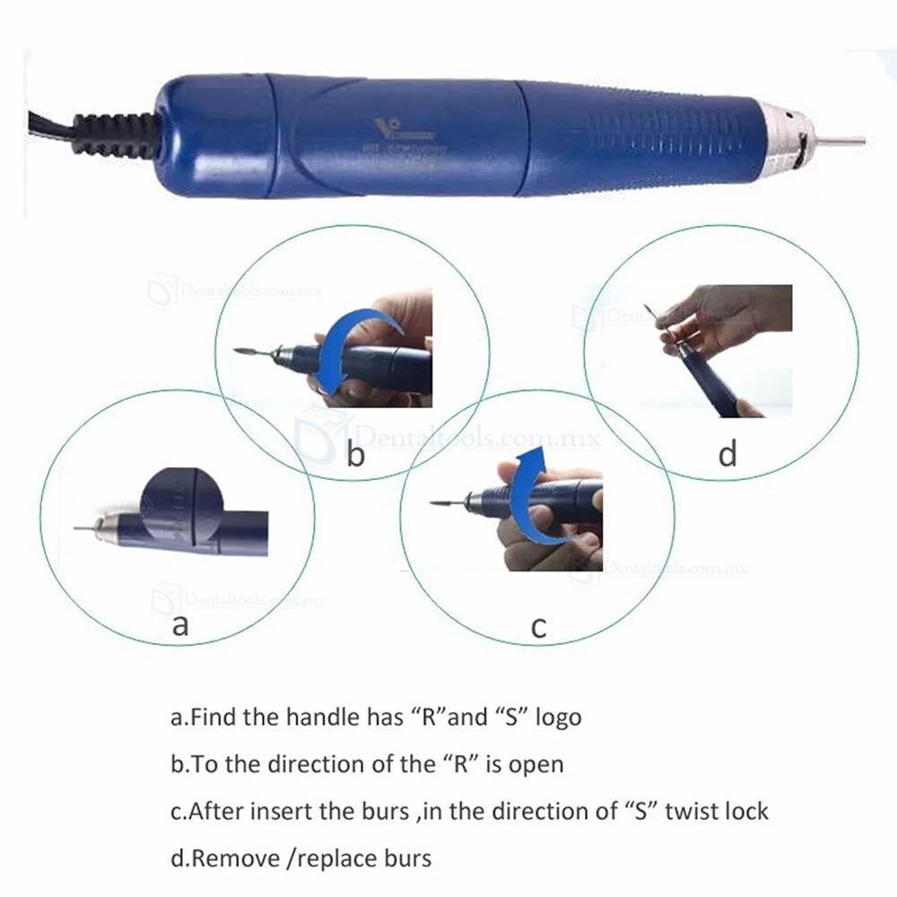 StrongDrill Q9T-R-M90000 Pieza de mano sin escobillas para micromotor dental de 50000RPM